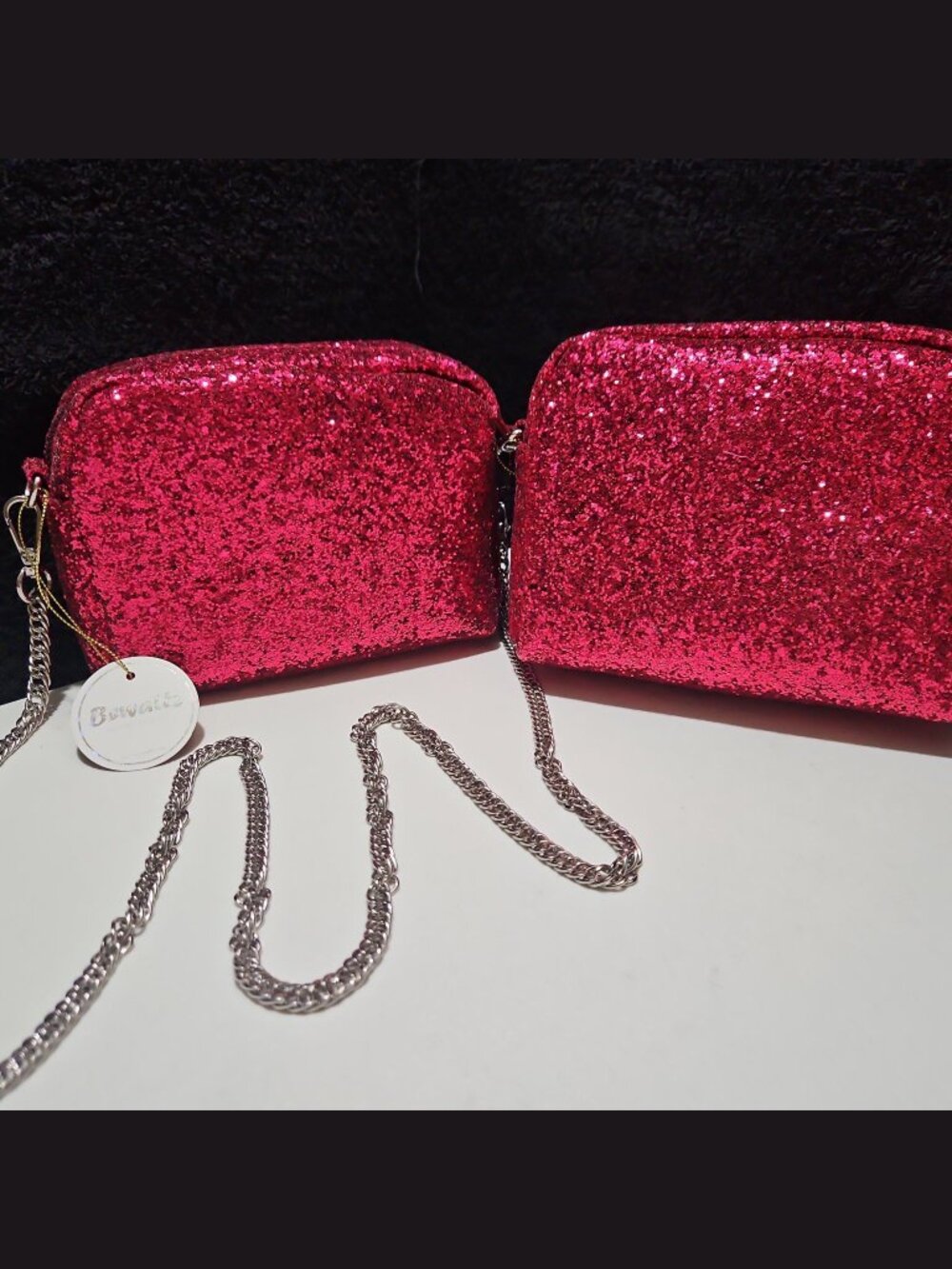 Bewaltz Red Sequin Mini Bags — "Sparkle Twins" PAIR